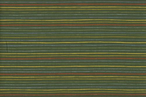 Cotton V 08737-106 Stripe and Space Forest Green