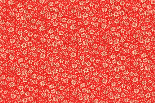 Stamped Fabric cotton edelweis rojo
