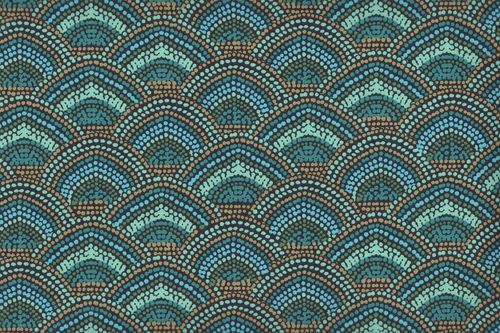 Stamped cretonne Menara Turquoise