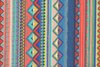 Stamped cretonne Mexico Corail Bleu
