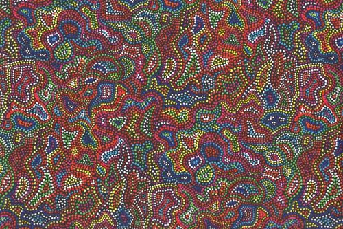 Stamped cretonne aborigene multi