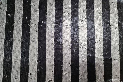 Lycra dual plain/stripes silver and black