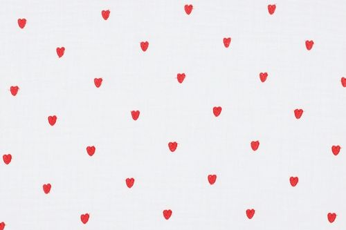 Muselina 04210-004 Double Gauze Embroidery Hearts