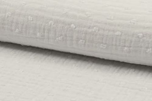 Muselina de algodón plumetti blanco natural GOTS