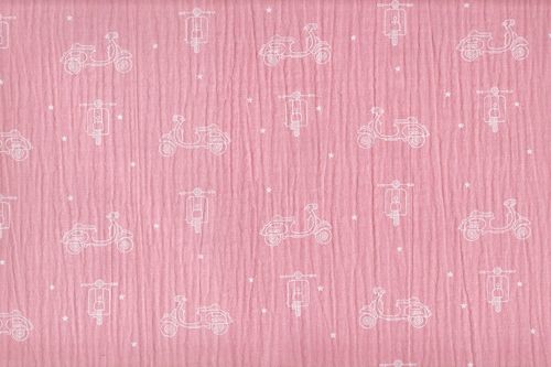 Muselina de algodón orgánico vespa pink