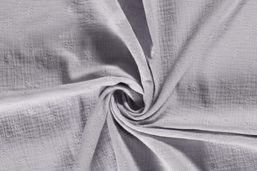 Muselina de algodón bordada 15141-052 Taupe
