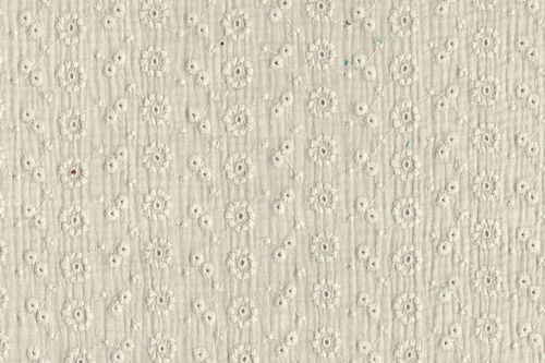 Muselina de algodón bordada Suzy Ecru