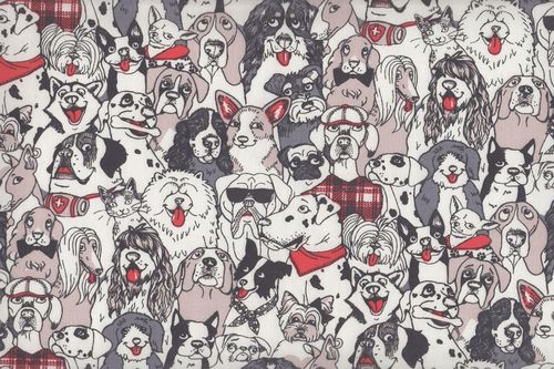 Patterned Chintz Dogs Rouge