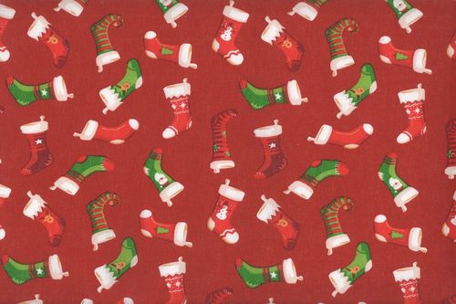Tela de Navidad Socks Rouge
